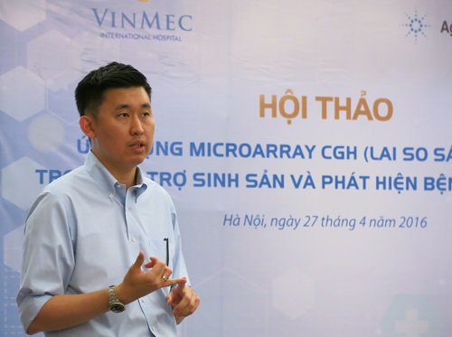 TS Yang Lee Chee - Hãng Agilent Technologies với bài trình bày về phương pháp CGH microarray đã thu hút sự chú ý của các chuyên gia về gen