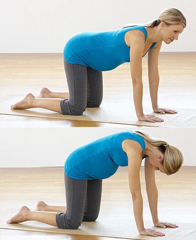 Trong khi mang thai, tập giãn phần lưng dưới có thể giúp giảm đau