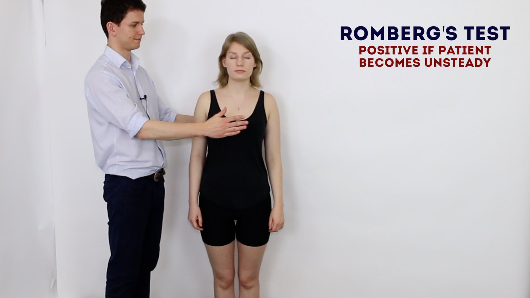 Romberg test giúp xác định dáng điệu của người bệnh