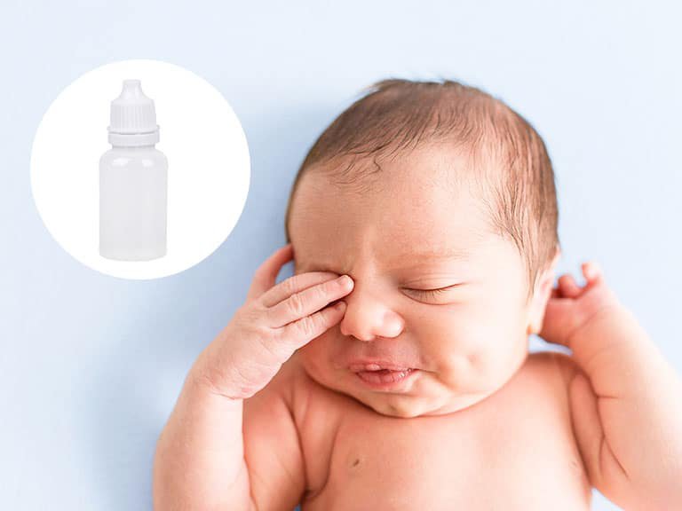 Sử dụng thuốc nhỏ mắt cho trẻ sơ sinh