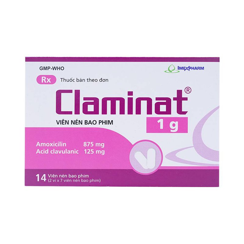 Thuốc Claminat 1g điều trị viêm xoang