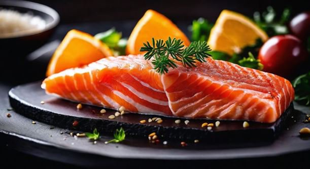 Cá hồi có chứa nhiều acid béo omega-3, là nguồn cung cấp protein tốt cho tim mạch
