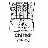 Huyệt chí thất nằm ở 2 bên của xương sống
