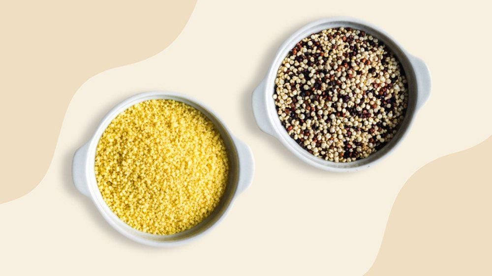 Both couscous and quinoa have a relatively high protein content