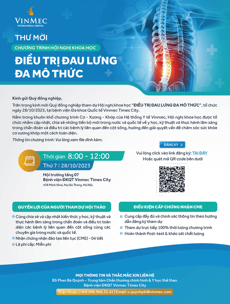 [Vinmec Times City] Tổ chức hội thảo "Điều trị đau lưng đa mô thức"