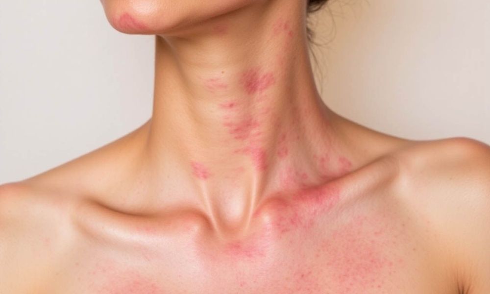 Bệnh chàm khiến da nổi mẩn đỏ và có thể dẫn đến nhiều biến chứng.