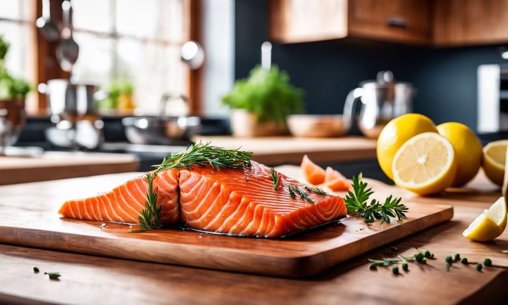 Có thể lựa chọn cá hồi nhằm bổ sung thêm vitamin D, hạn chế nguy cơ gai cột sống.