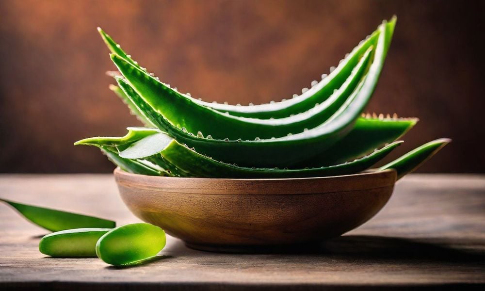 Dùng mặt nạ nha đam là một cách trị dị ứng da mặt tại nhà hữu hiệu.