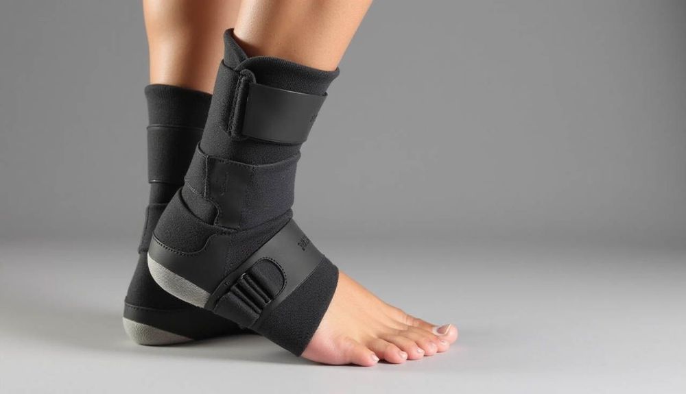 Mang nẹp bảo vệ là một mẹo phòng tránh bong gân mắt cá chân hiệu quả. 