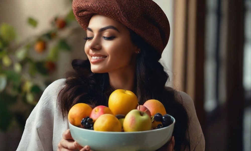 Chị em phụ nữ nên ăn nhiều trái cây, bổ sung chất xơ để tăng đề kháng cho da.
