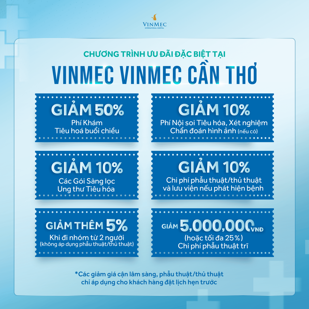 Chăm sóc hệ tiêu hóa cùng Vinmec Cần Thơ áp dụng đến 17/11/2025