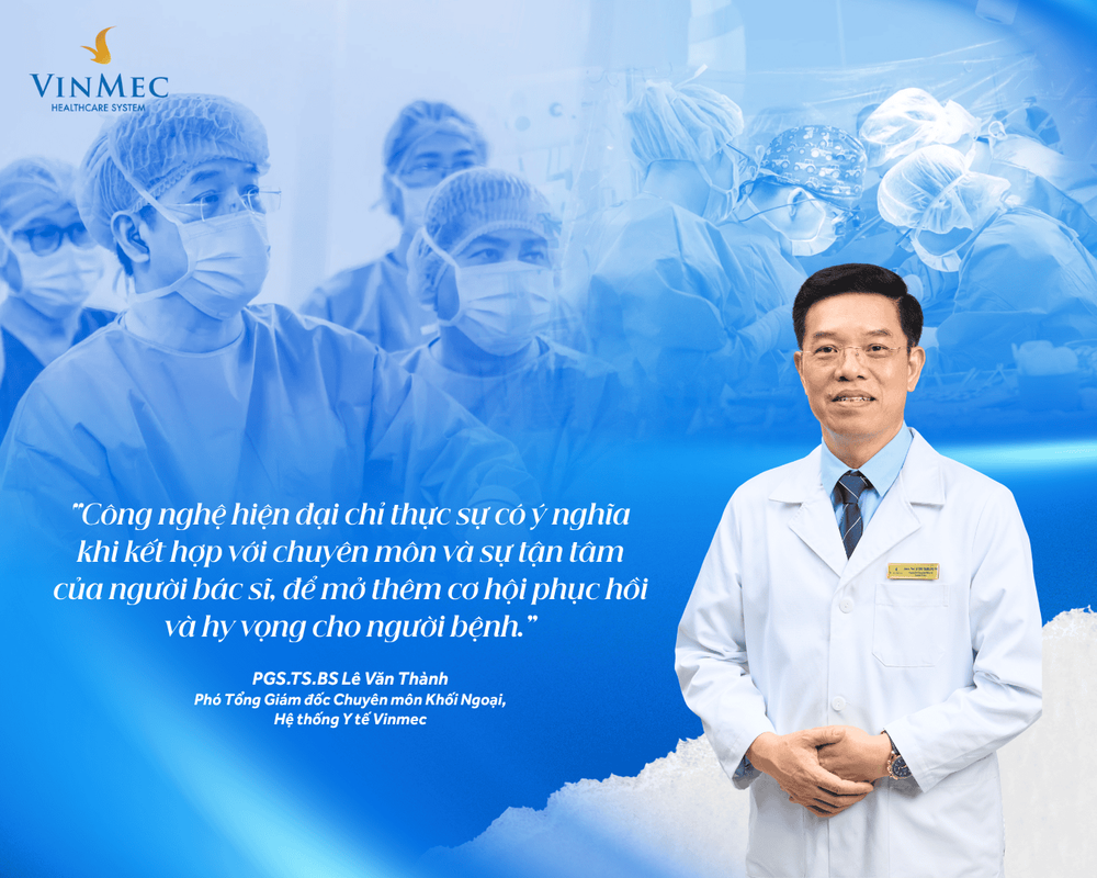 PGS.TS.BS Lê Văn Thành nhấn mạnh vai trò kết hợp kinh nghiệm chuyên môn và công nghệ trong điều trị ngoại khoa. Ảnh: Vinmec.