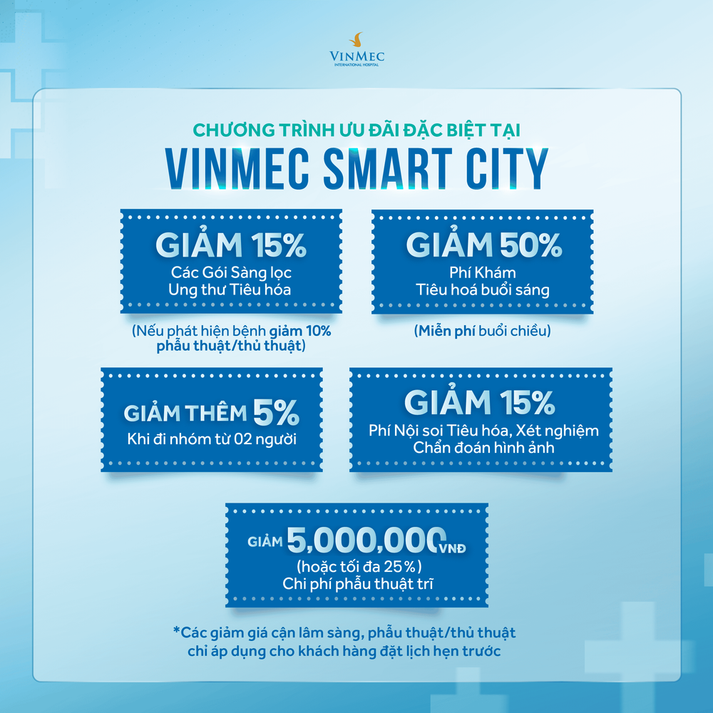 Chăm sóc hệ tiêu hóa cùng Vinmec Smart City áp dụng đến 17/11/2025