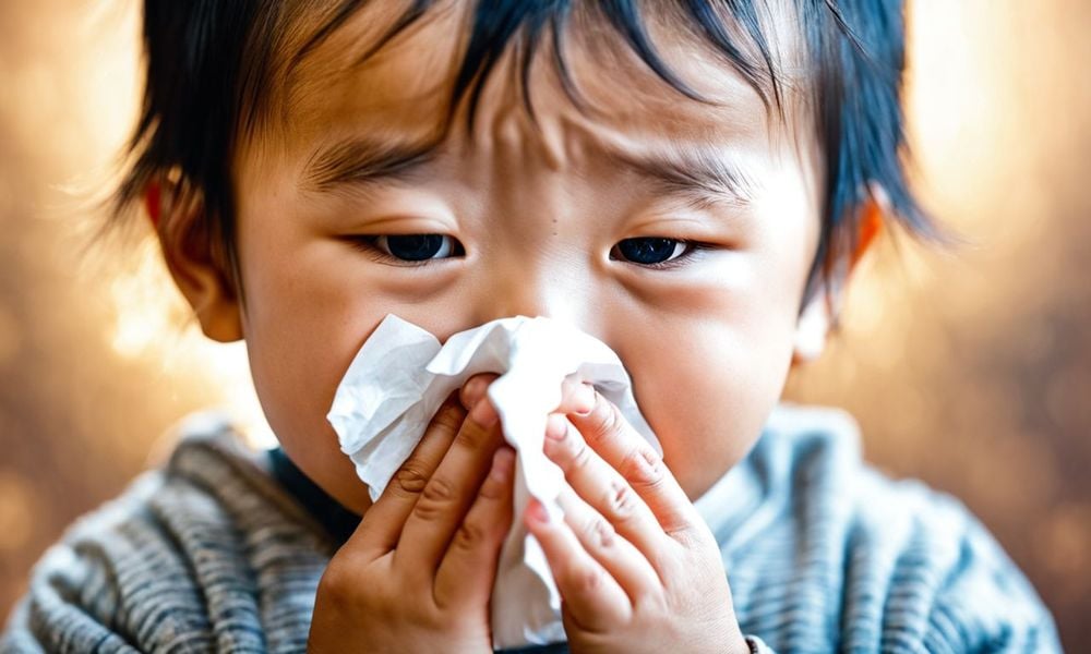 Dị ứng gió mùa có thể gây sổ mũi.