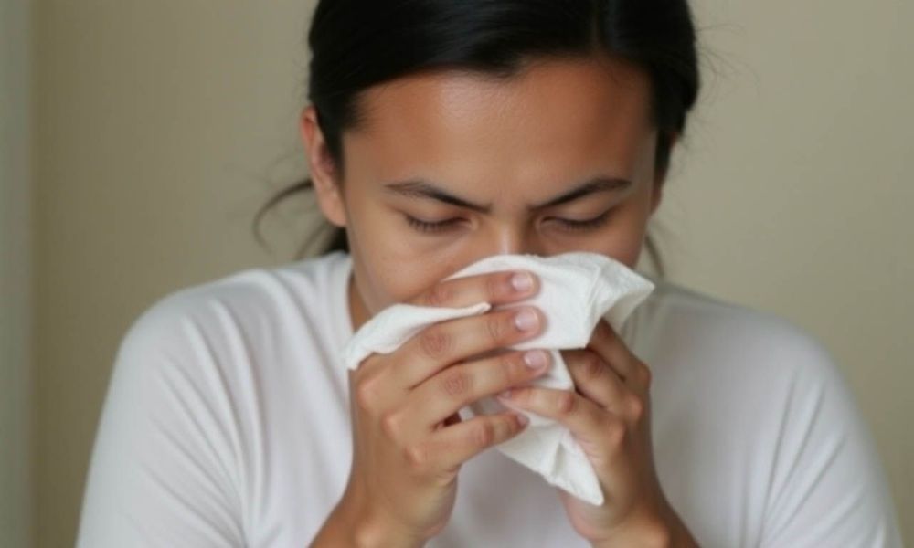 Viêm mũi dị ứng là một tình trạng bệnh lý đi kèm bệnh chàm rất hay gặp phải.