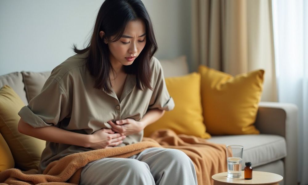 Đau bụng là một trong những triệu chứng của ung thư đường mật.