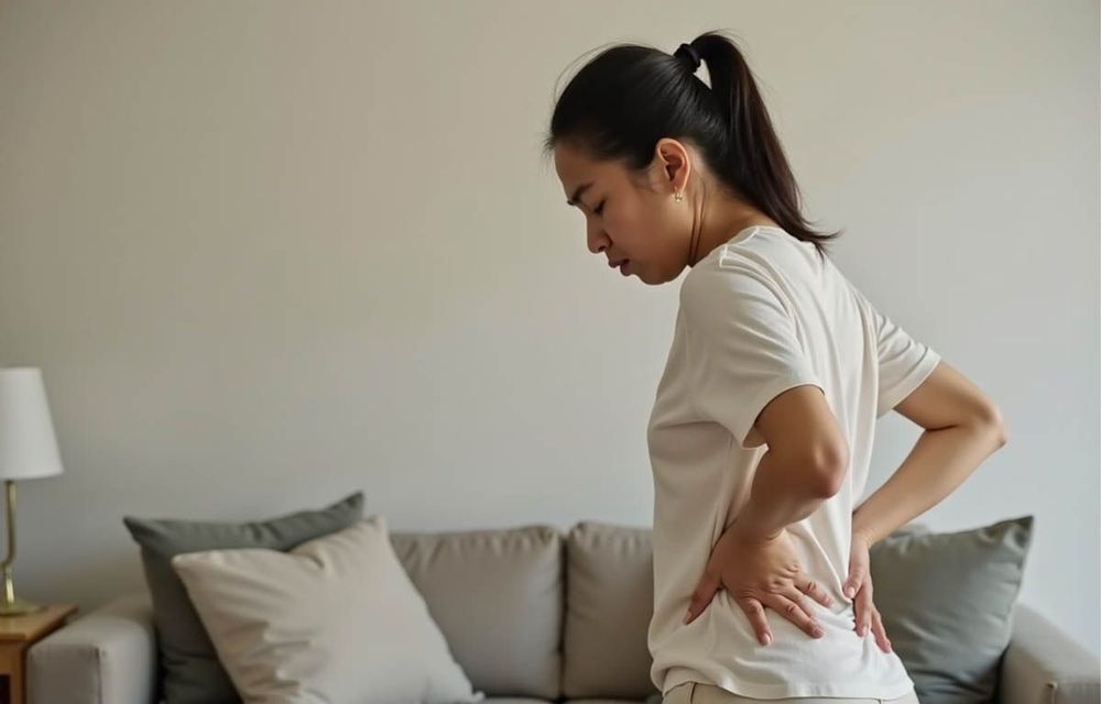 Đau bụng dưới là một trong những triệu chứng hiếm gặp cả đa nang buồng trứng.