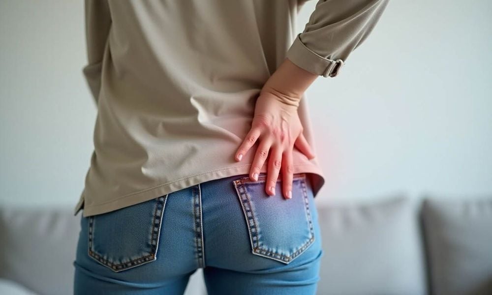 Khi bị nứt hậu môn bệnh nhân sẽ cảm thấy cơn đau vùng mông.