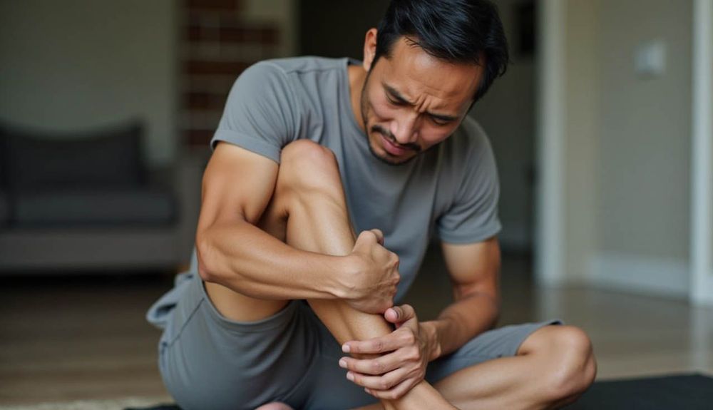 Tình trạng gãy xương cụt cũng có thể bị đau lan xuống chân.