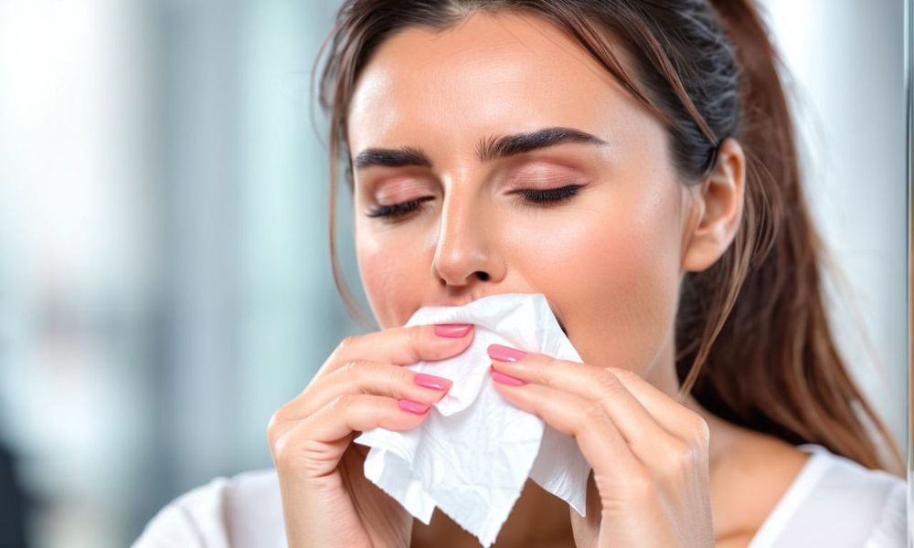 Thấm một ít nước tẩy trang môi vào bông tẩy trang, nhẹ nhàng lau khắp môi cho đến khi không còn vết son môi. 