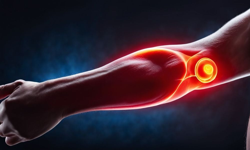 Đau cùi chỏ xuất phát từ nguyên nhân viêm điểm bám gân khuỷu tay.