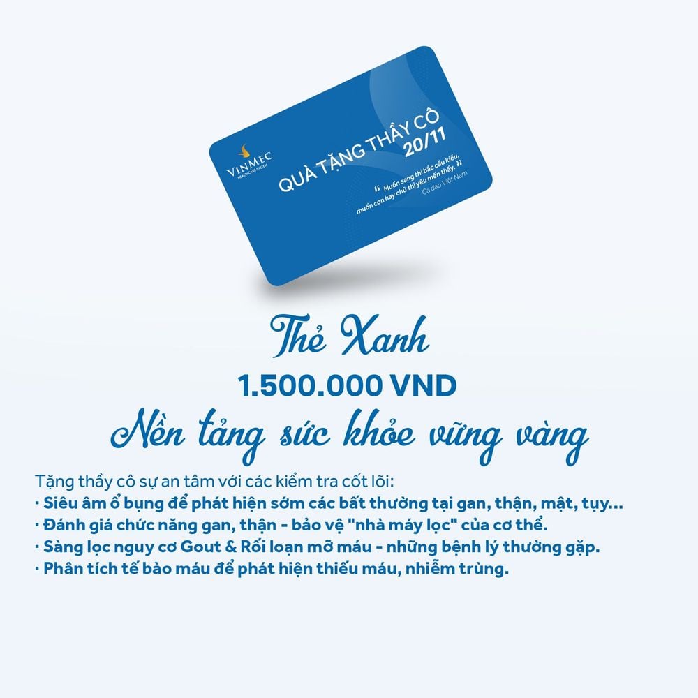 Thẻ xanh quà tặng tri ân - Nền tảng sức khỏe vững vàng