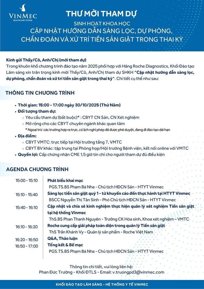 Tổ chức sinh hoạt khoa học: “Cập nhật hướng dẫn sàng lọc, Dự phòng, chẩn đoán và xử trí tiền sản giật trong thai kỳ”