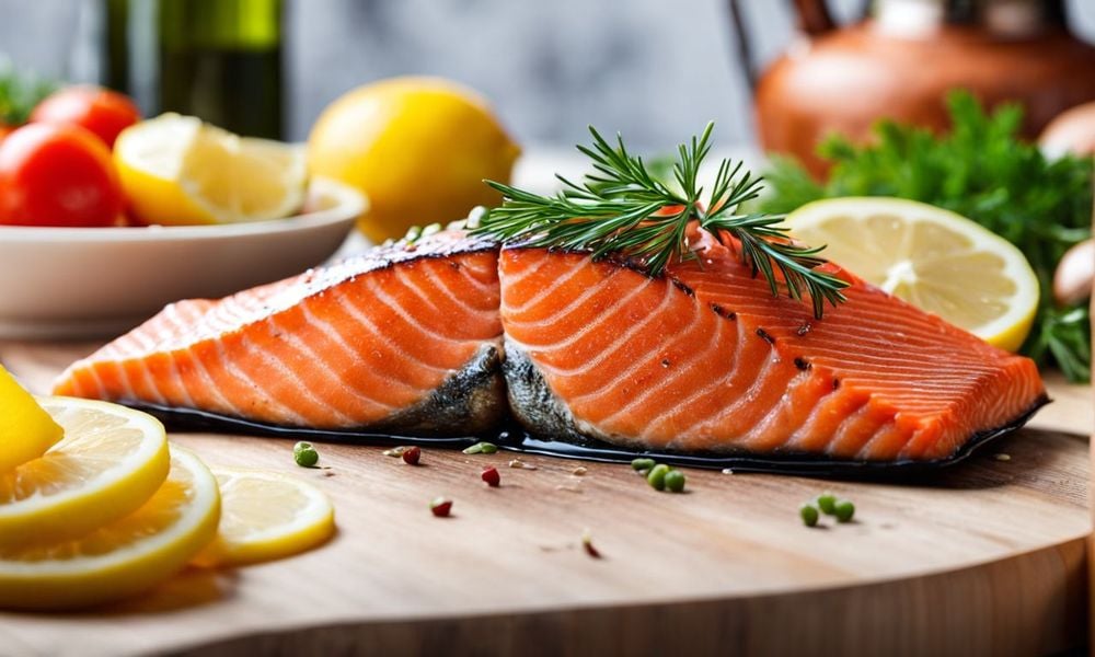 Thực đơn cho người viêm gan B tập trung vào các thực phẩm như cá.