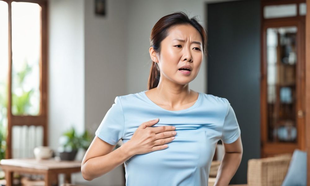 Đau hoặc khó chịu ở ngực là dấu hiệu của bệnh viêm thực quản.