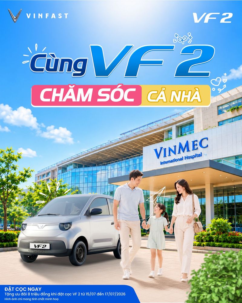 VinFast VF 2 - Lướt phố nhẹ nhàng, thêm ngàn an tâm cho gia đình!
