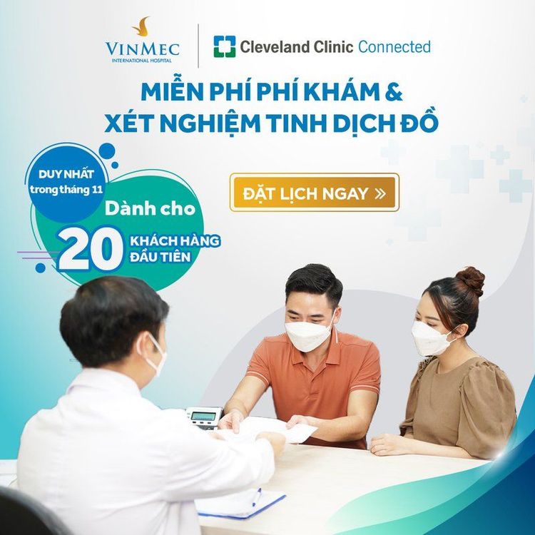 Miễn phí khám & xét nghiệm tinh dịch đồ tại IVF Vinmec Times City