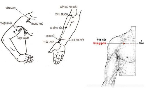 Hình ảnh chỉ dẫn cách xác định vị trí huyệt trung phủ