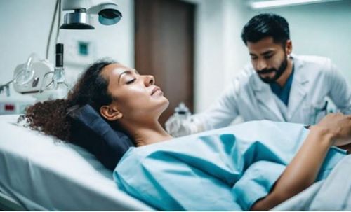 Bệnh nhân sẽ nằm trên giường và được thiết lập đường tĩnh mạch ở cánh tay hoặc bàn tay