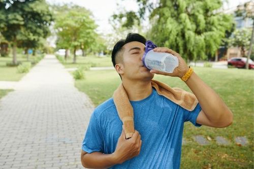 Stay well hydrated to help prevent muscle strain during exercise.